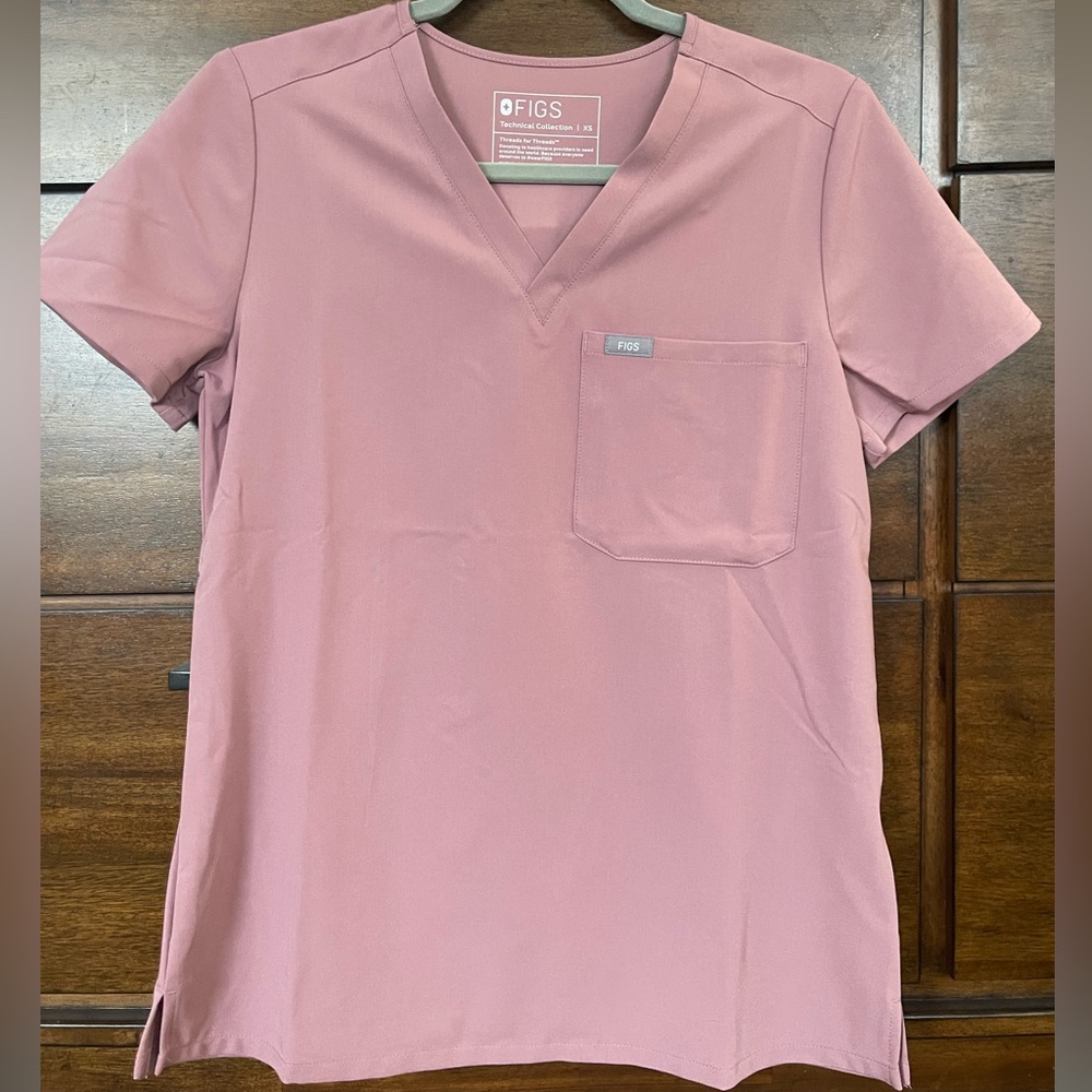 Figs Catarina Scrub Top, Mineral Mauve, XS